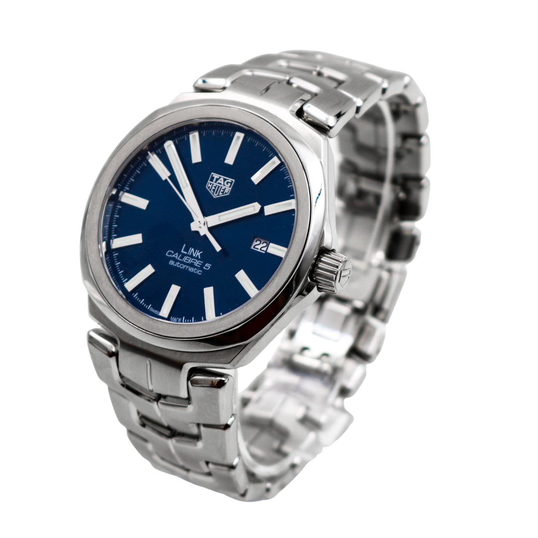 TAG Heuer Link 41 mm Calibre 5 Blue Dial Watch — Ref. WBC2112