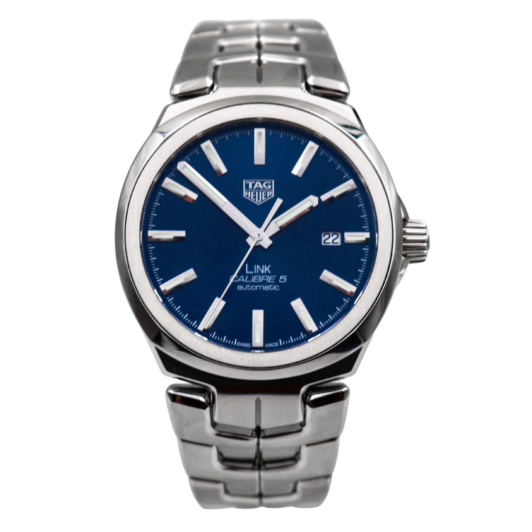 TAG Heuer Link 41 mm Calibre 5 Blue Dial Watch — Ref. WBC2112