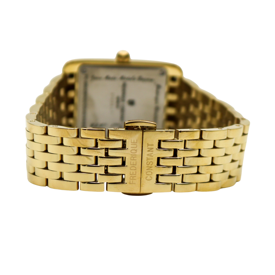 Frederique Constant Carrée Small Seconds yellow-gold tone clasp closed