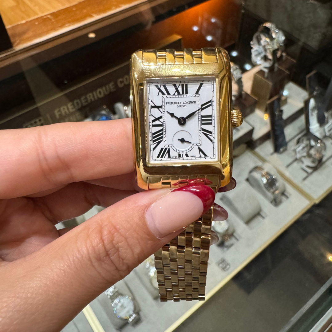 Frederique Constant Carrée Small Seconds yellow-gold tone front view
