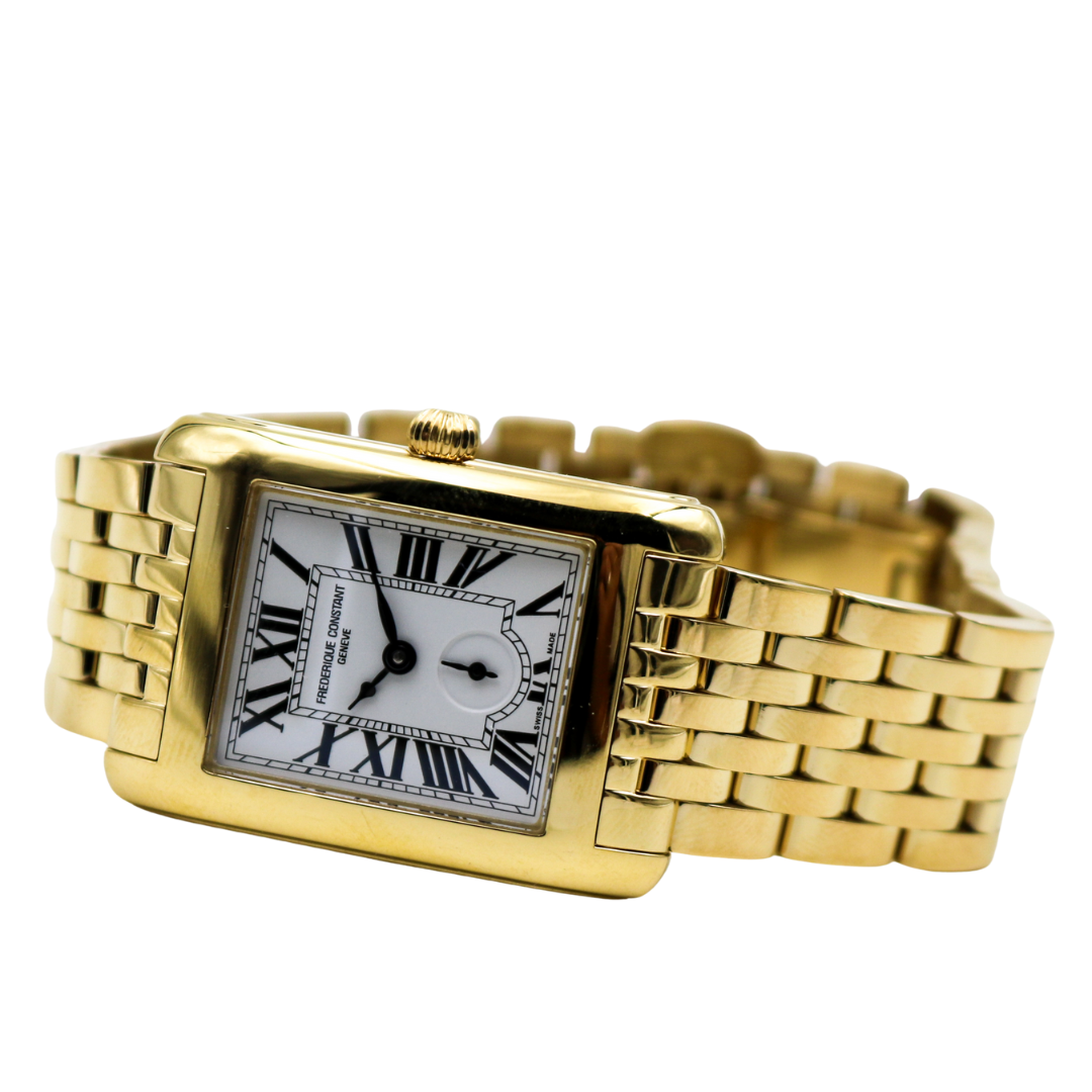 Frederique Constant Carrée Small Seconds yellow-gold tone layflat view