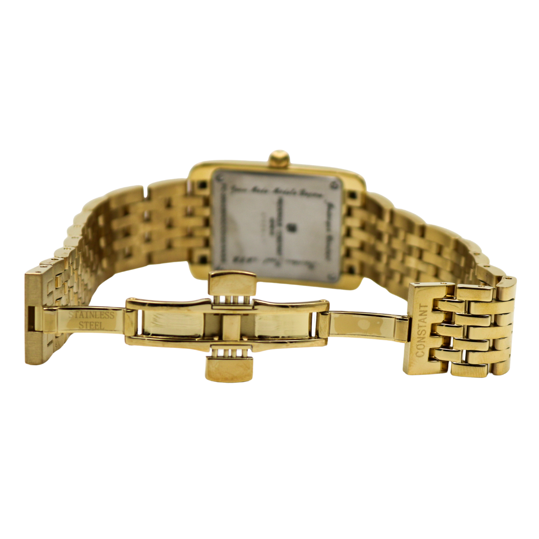 Frederique Constant Carrée Small Seconds yellow-gold tone clasp open