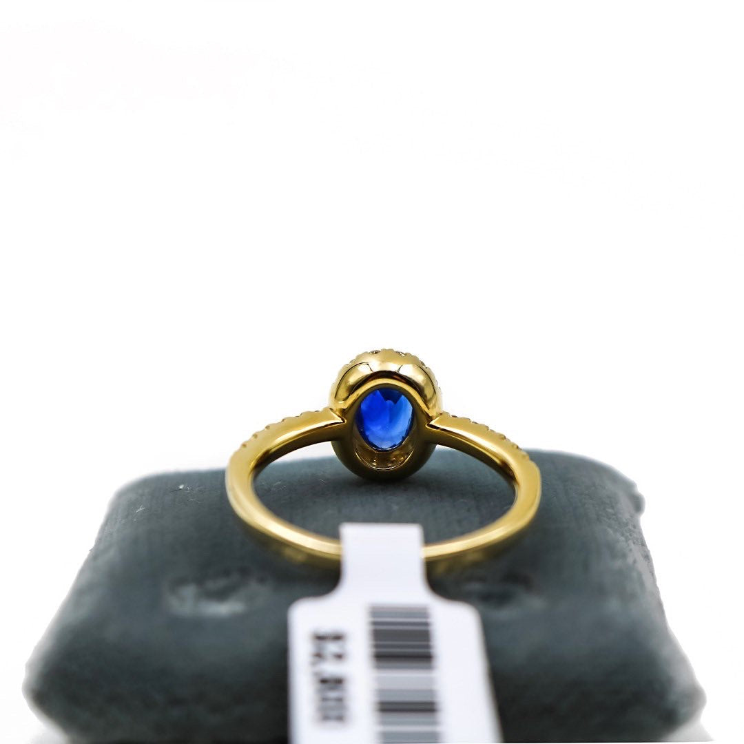 14K Gold with Sapphire Blue Diamond