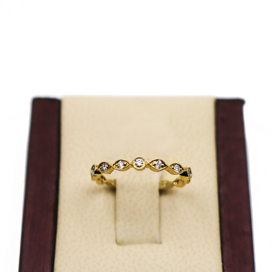 14K Gold fancy band with Diamonds