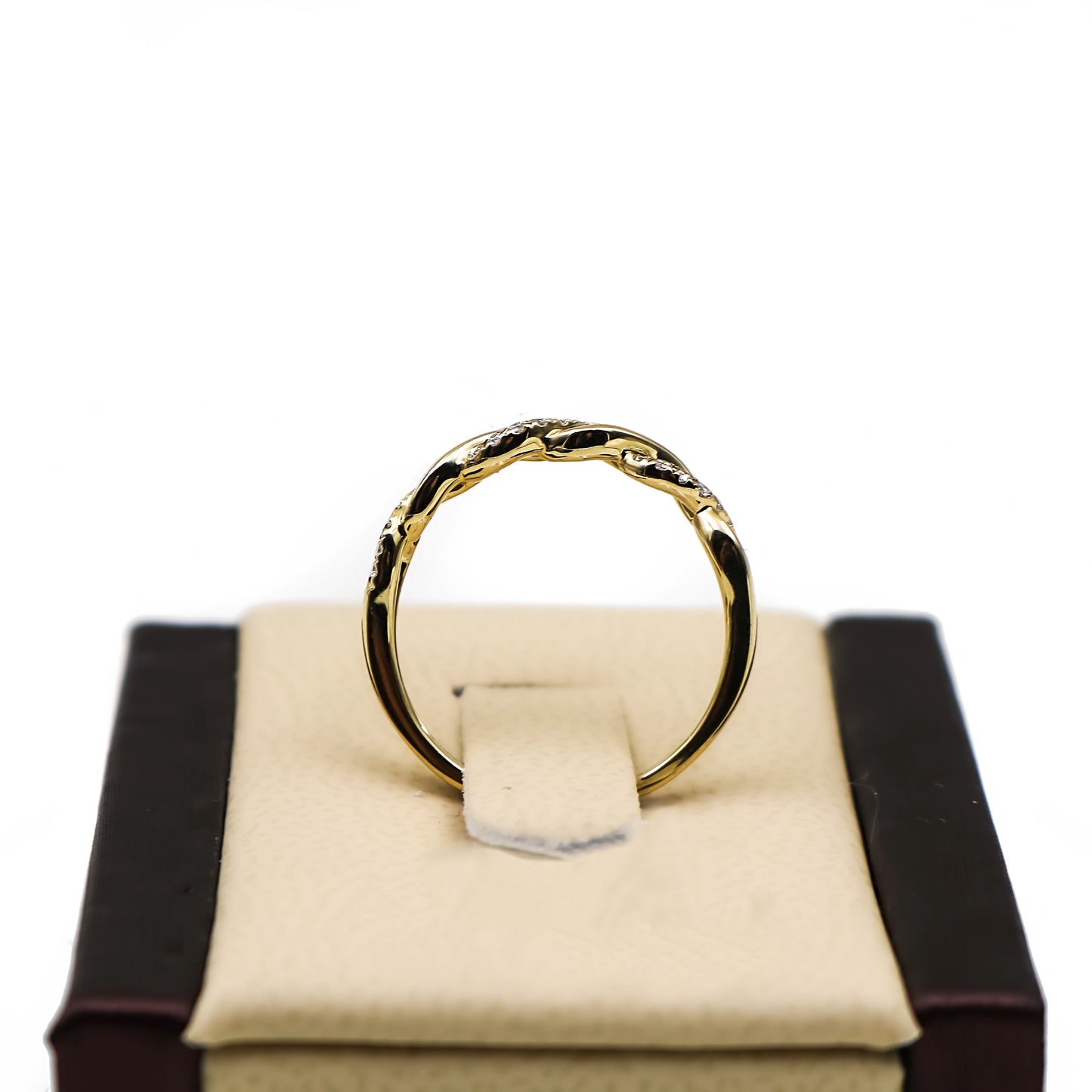 14K Gold with Diamonds Twisted ring