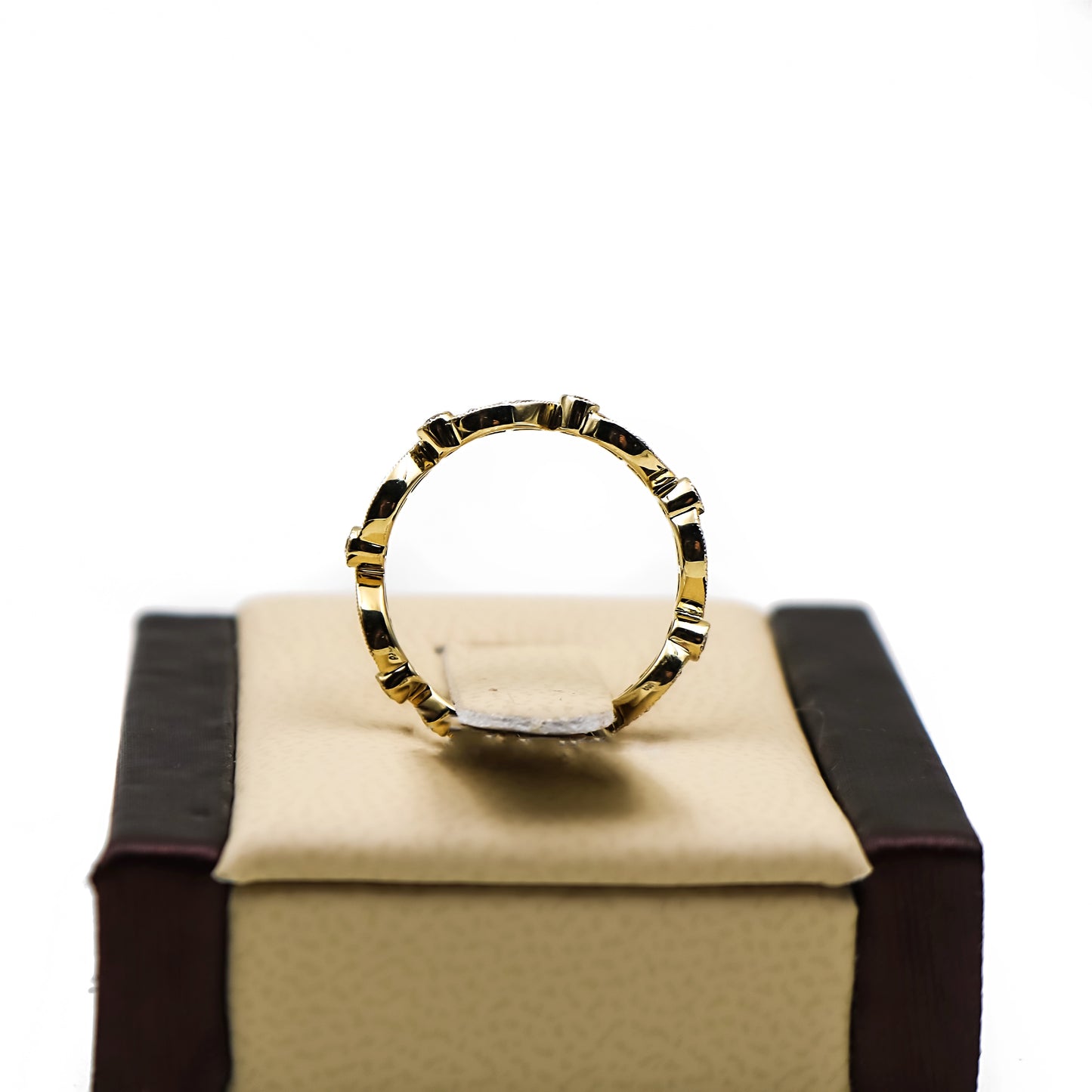 14K Gold fancy band with Diamond Stones