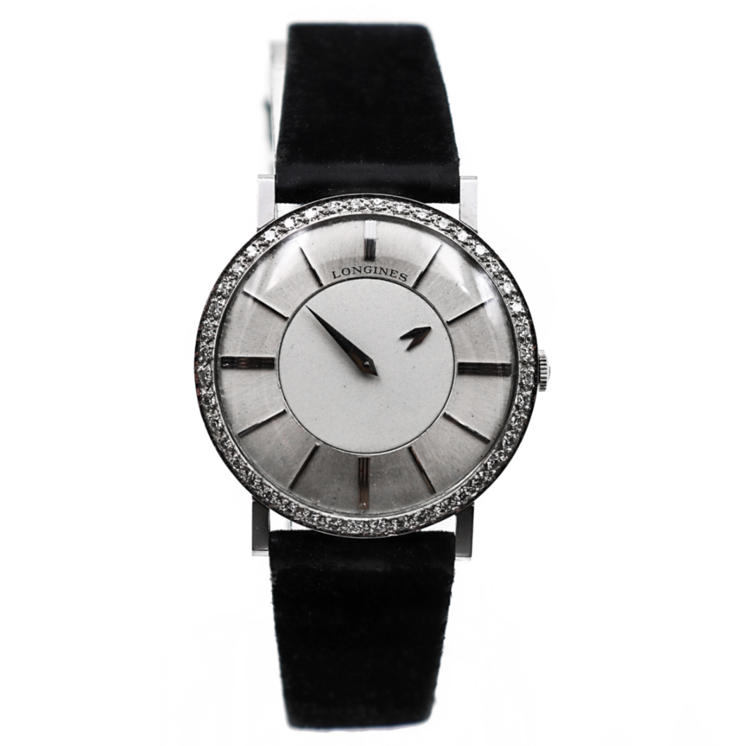 Longines Solid White Gold with Diamond Bezel