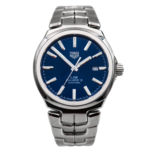 TAG Heuer Link 41 mm Calibre 5 Blue Dial Watch — Ref. WBC2112
