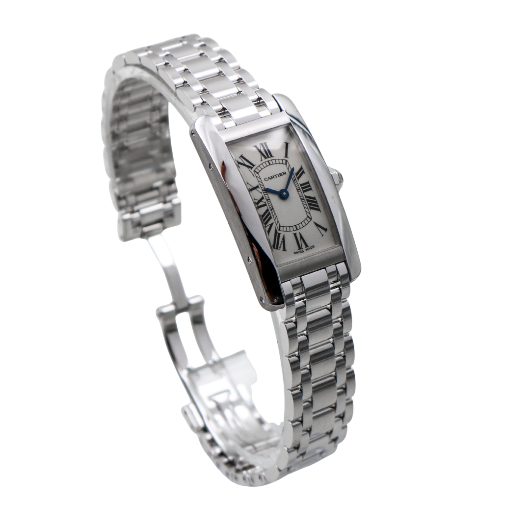 Cartier Ballon Bleu Small 18K White Gold watch, angled left view