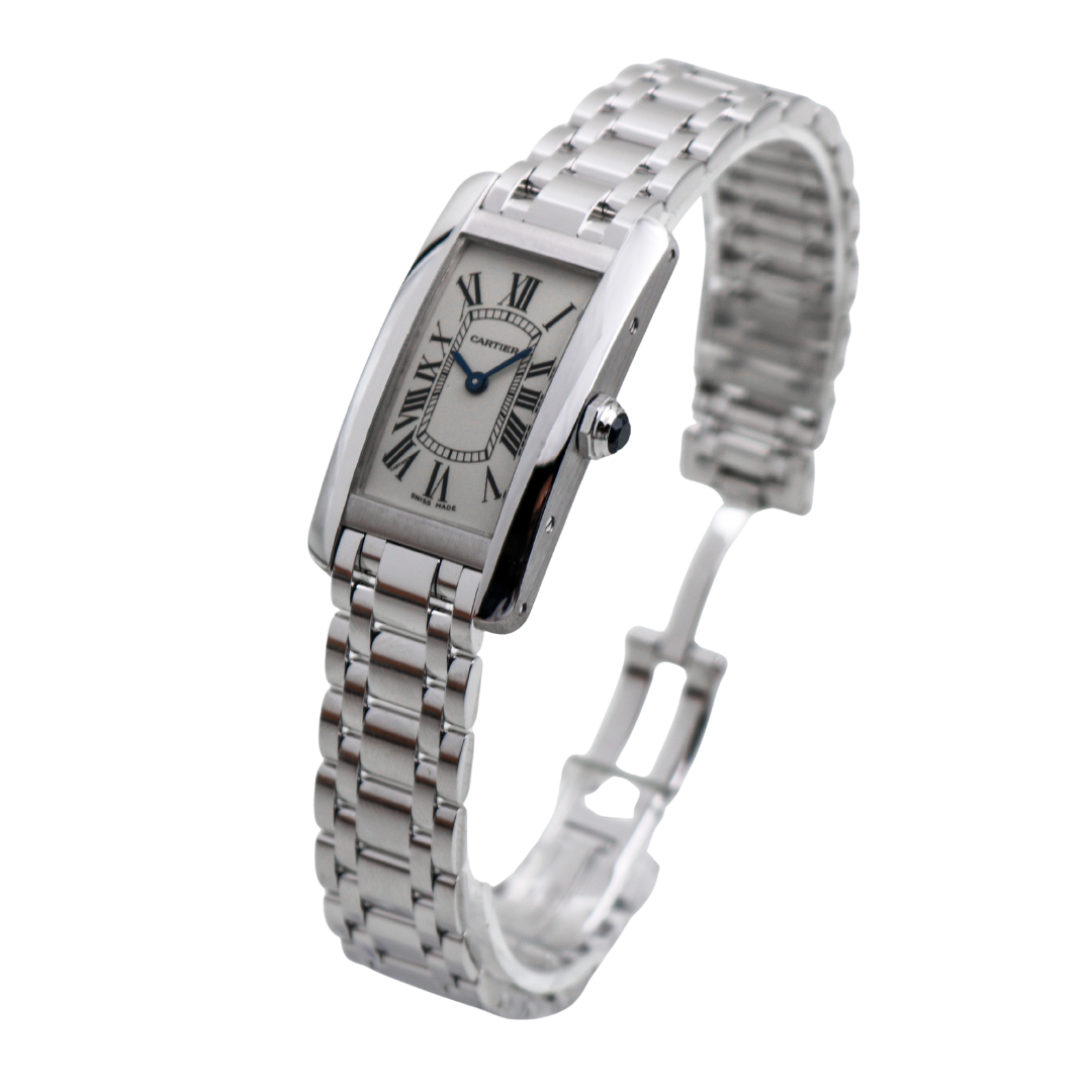 Cartier Ballon Bleu Small 18K White Gold watch, angled right view