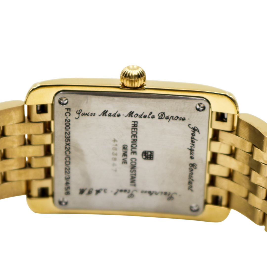 Frederique Constant Carrée Small Seconds yellow-gold tone caseback