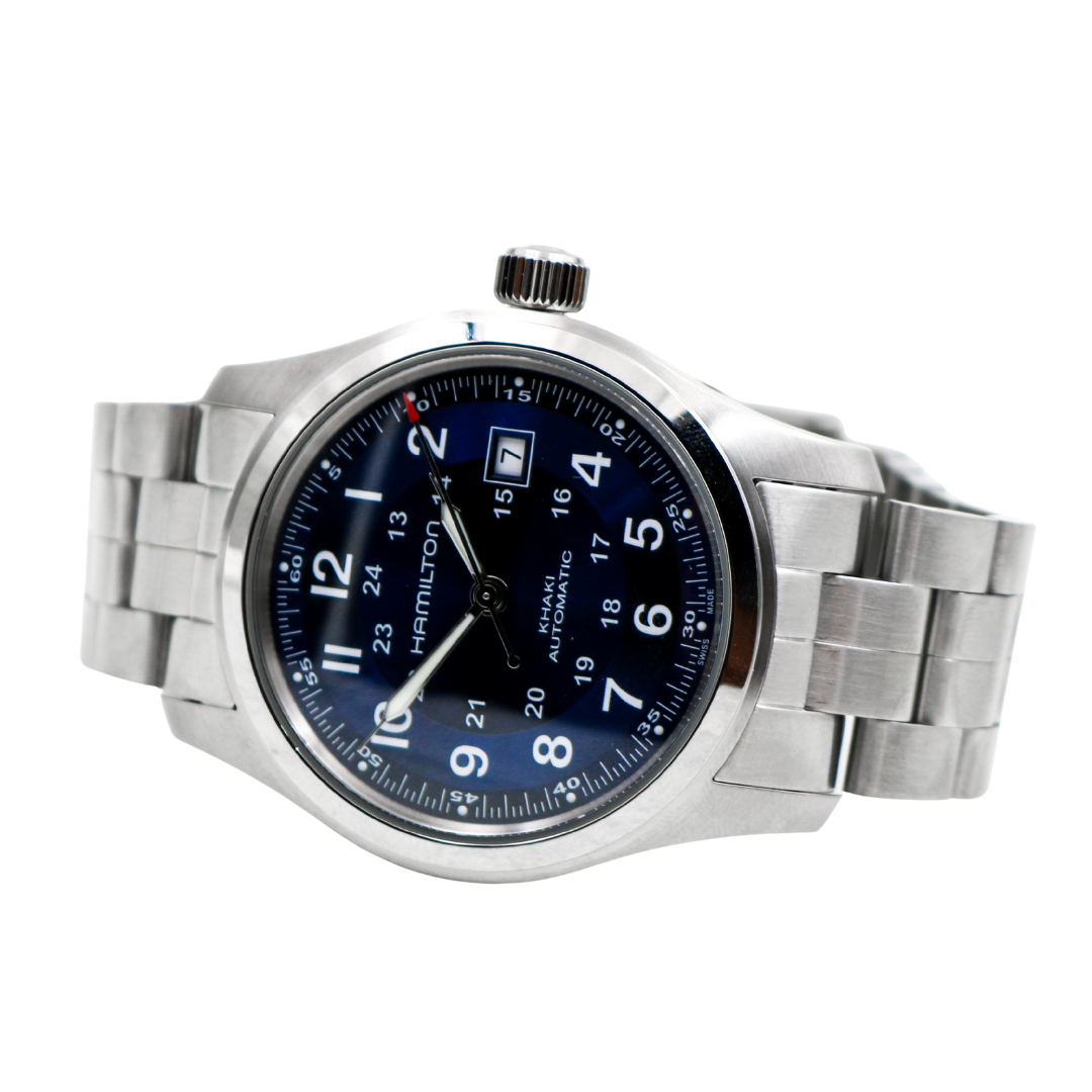 Hamilton Khaki Field watch laid flat with dial facing up