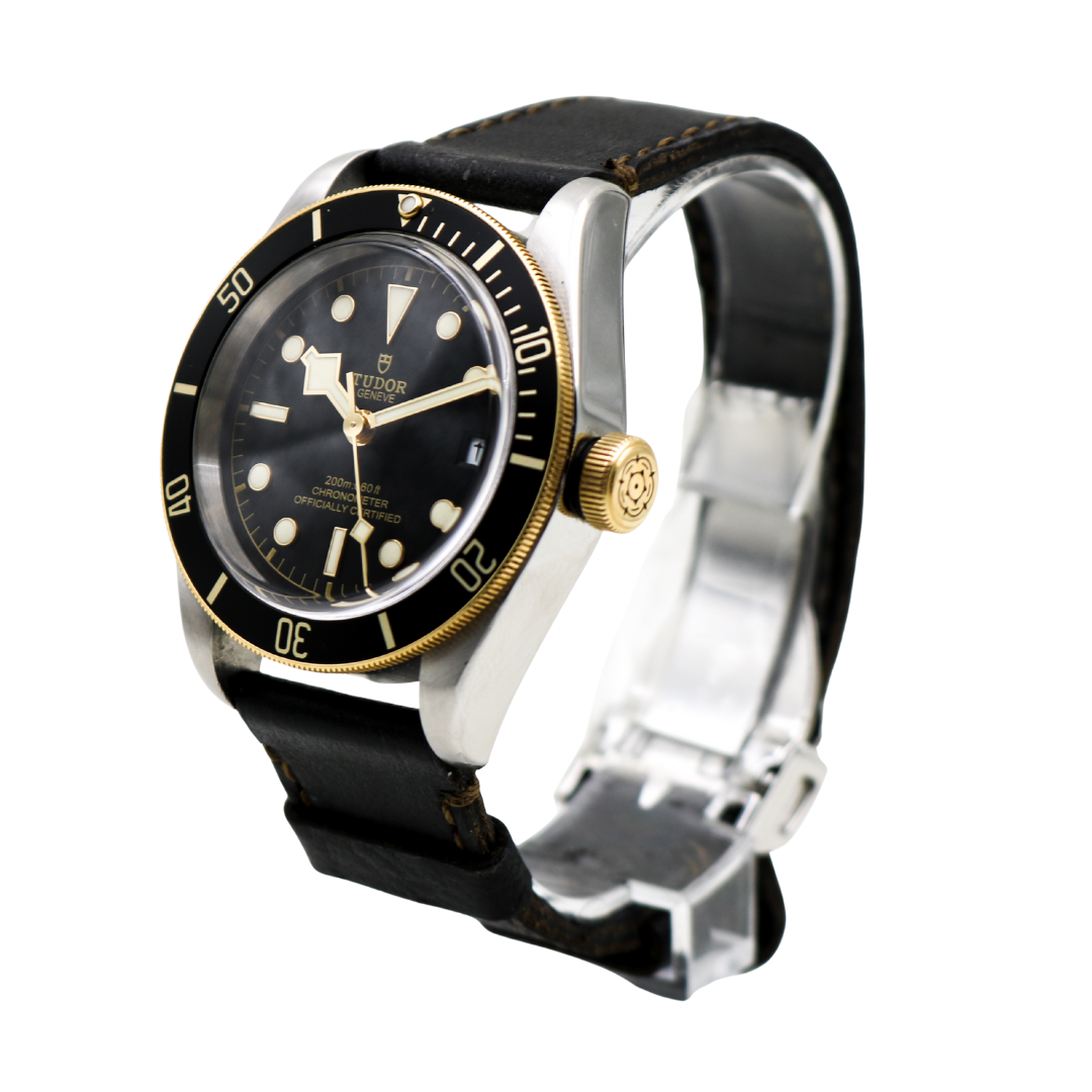 Tudor Black Bay 41mm Black Dial watch, angled right view