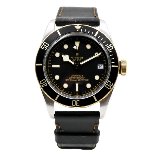 Tudor Black Bay 41mm Black Dial watch, front view