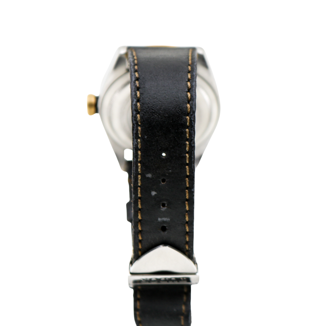 Tudor Black Bay 41mm Black Dial watch, top strap view