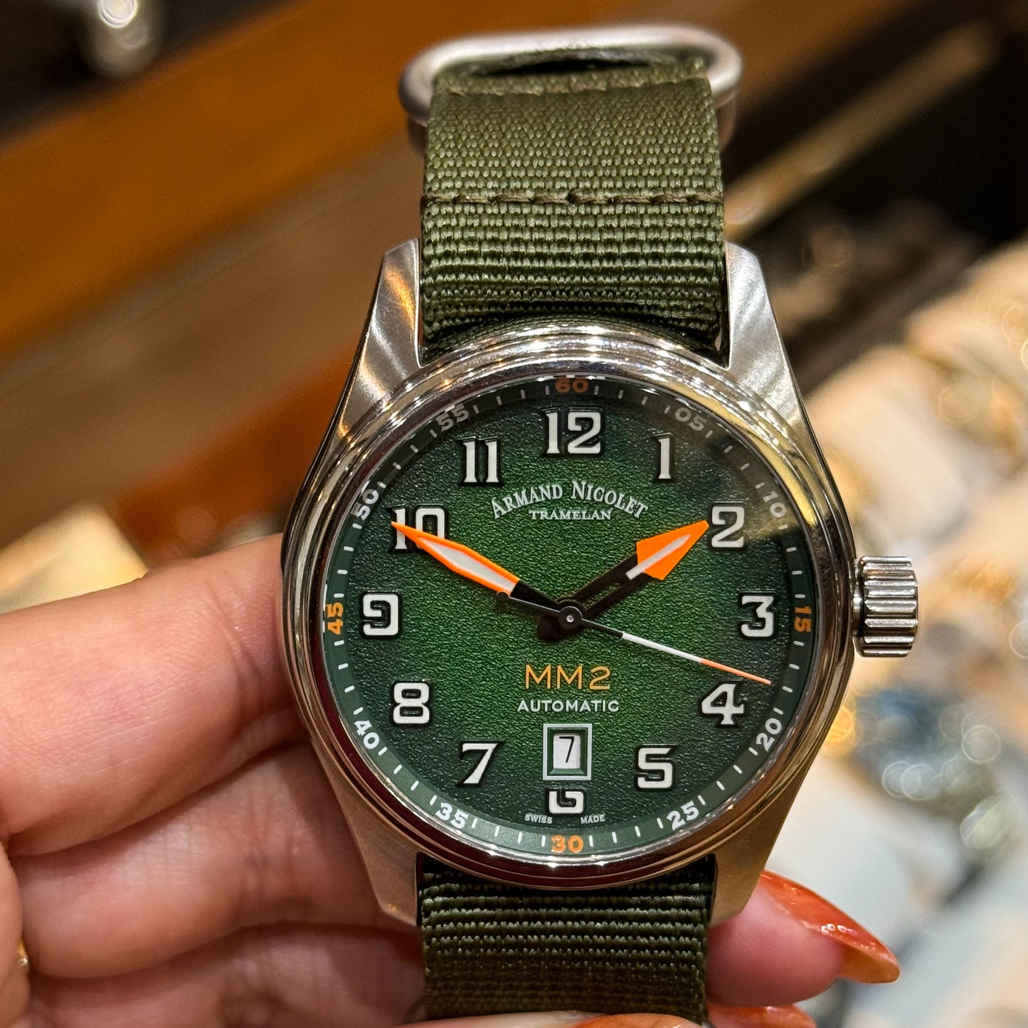 Armand Nicolet MM2-41 Date 41 mm Green Dial Automatic Watch