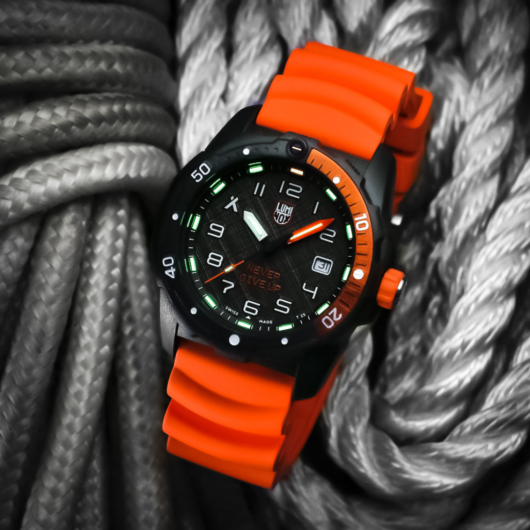 Luminox Bear Grylls Survival SEA. WatchWorks. Orange sports and divers watch