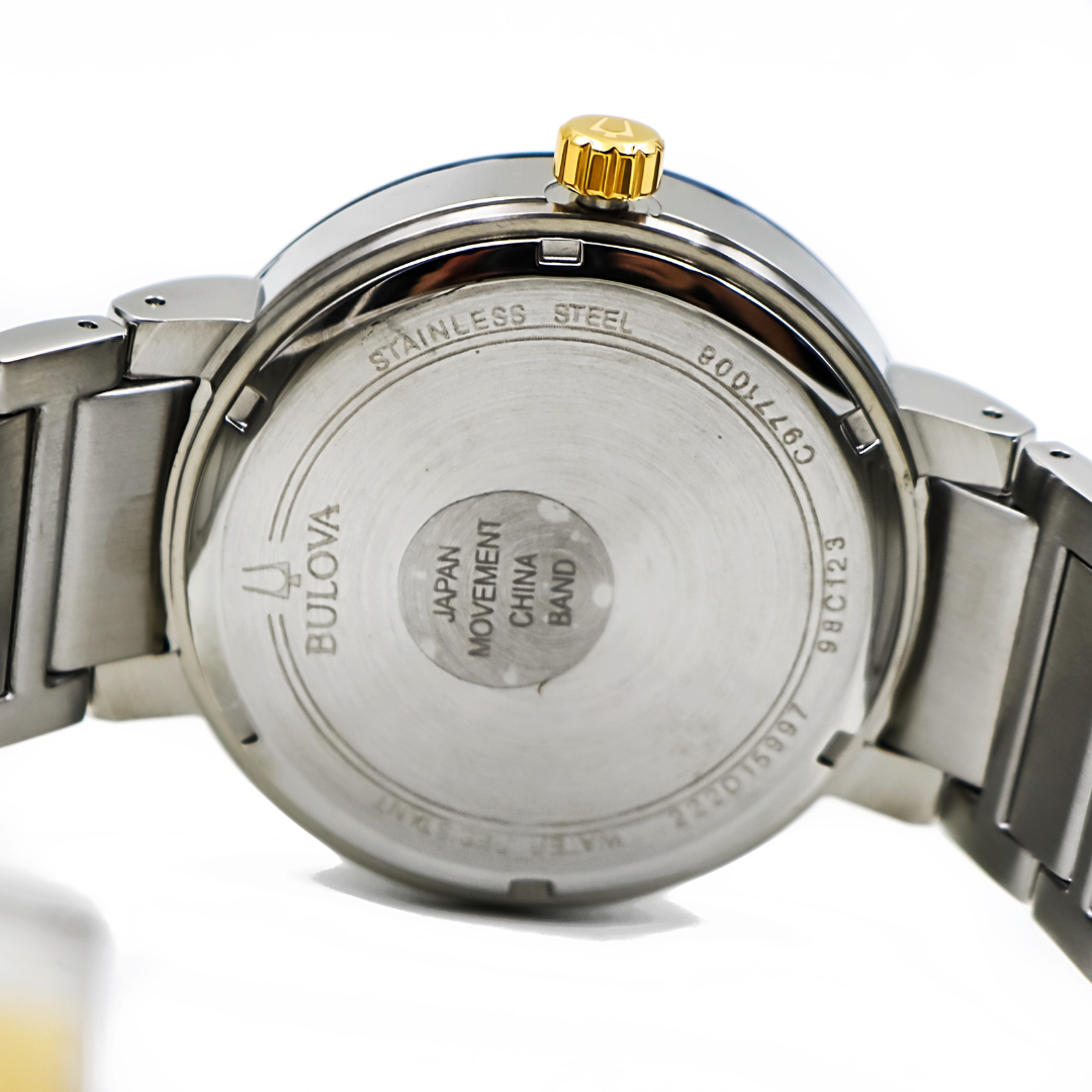 Bulova Futuro Modern Blue & Gold Quartz Luxury Casual