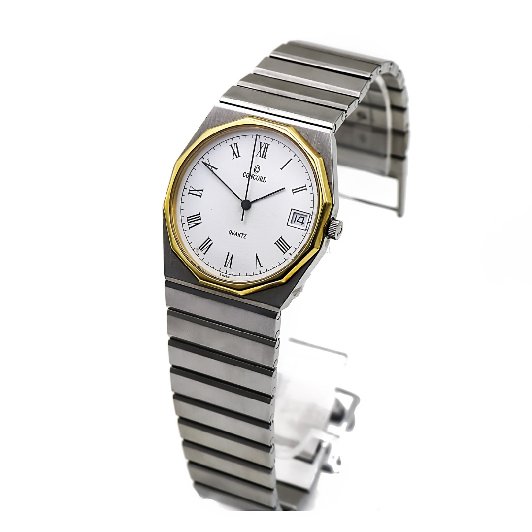 CONCORD QUARTZ MARINER SG. Steel and 18k Gold mens luxury watch 