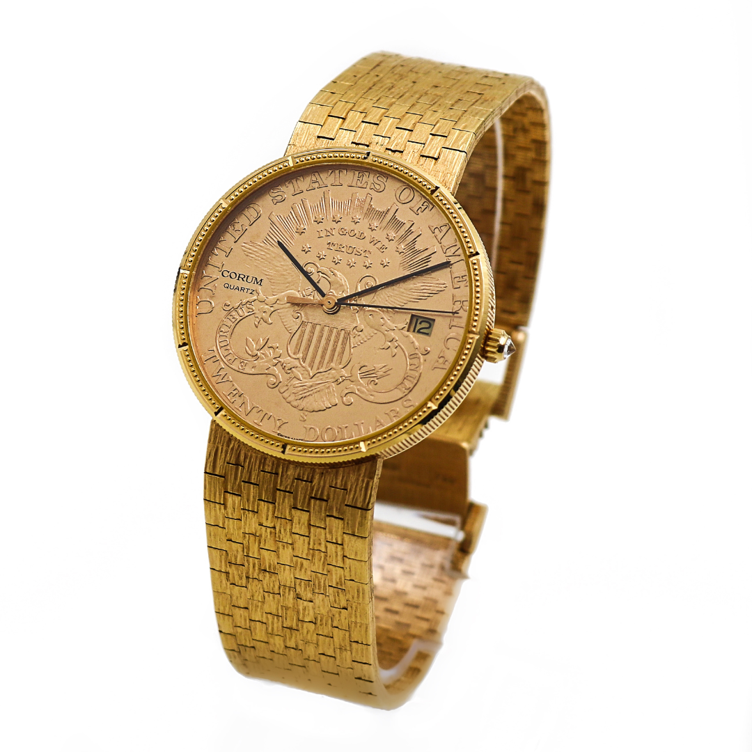 Corum $20 gold discount coin watch quartz