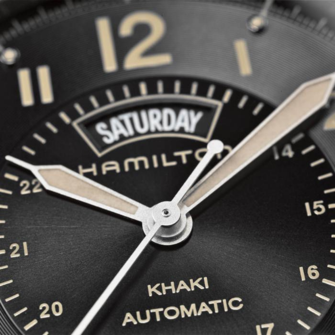  Hamilton Khaki Field Automatic Brown Calfskin Leather Mens Watch