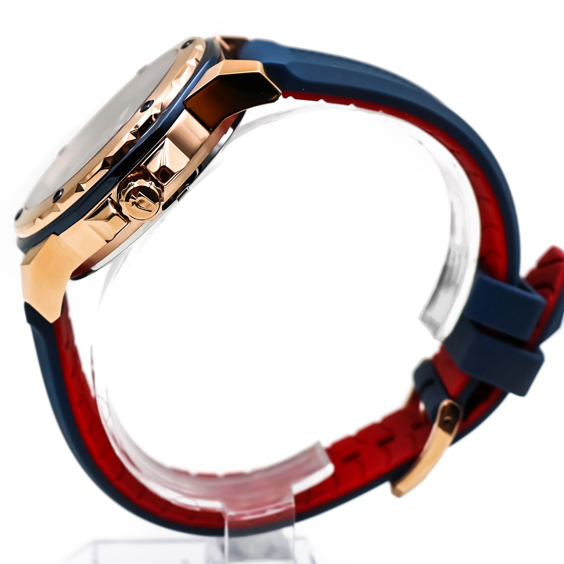 Bulova Marine Star Rose gold Blue Silicone mens sports watch