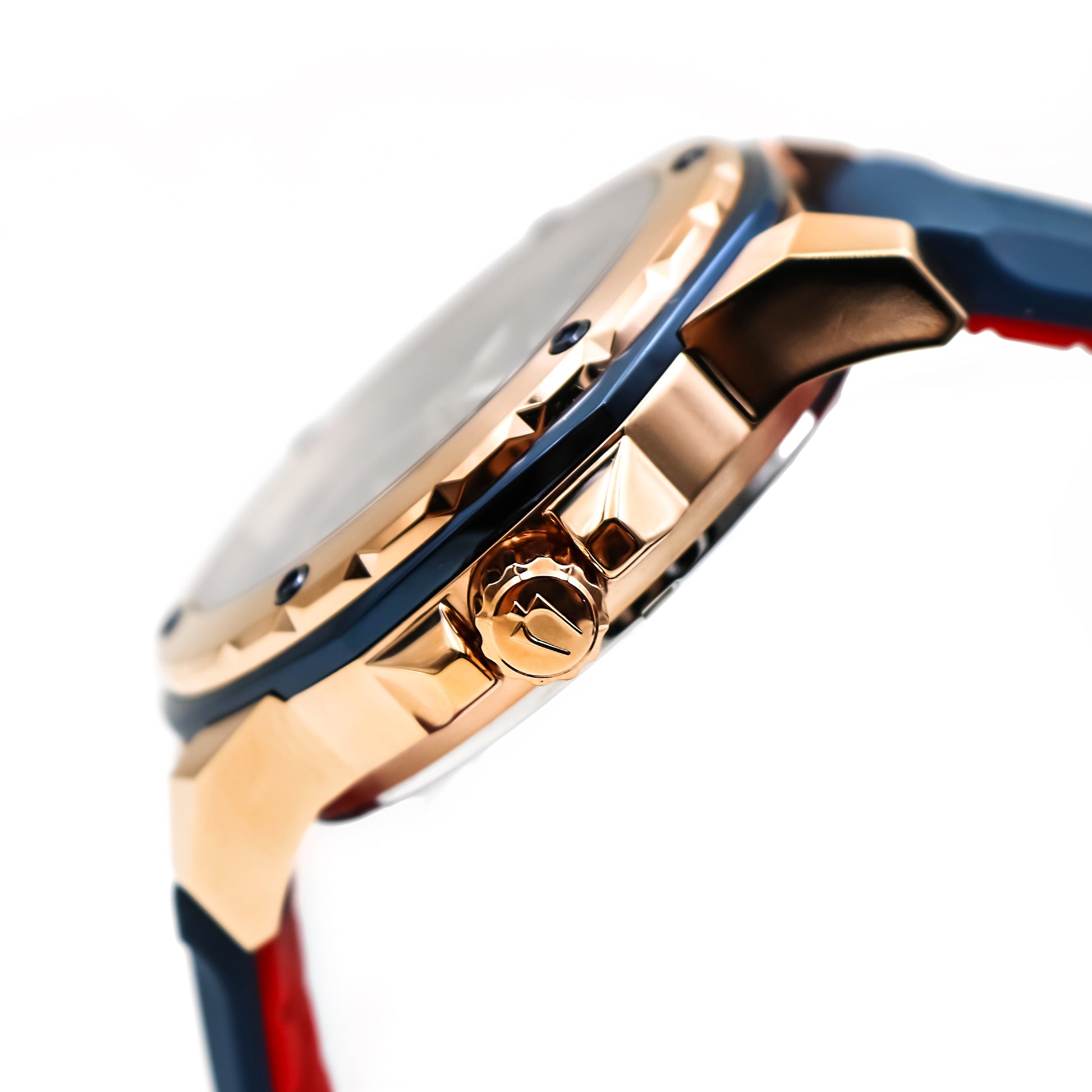 Bulova Marine Star Rose gold Blue Silicone mens sports watch