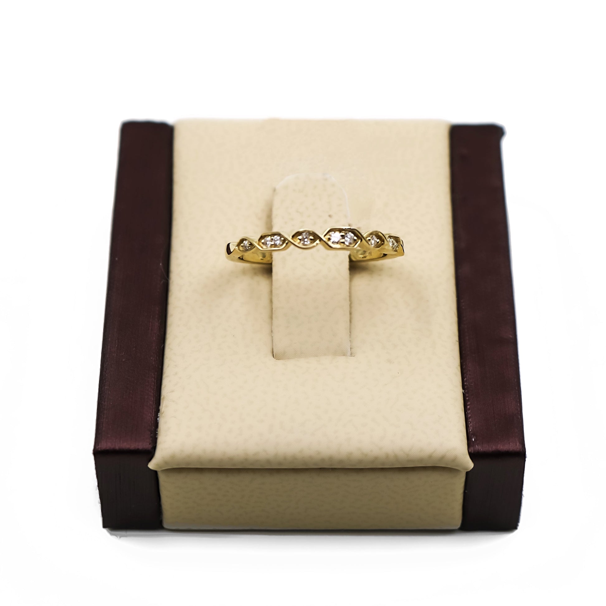 14K Gold stackable ring with Diamonds