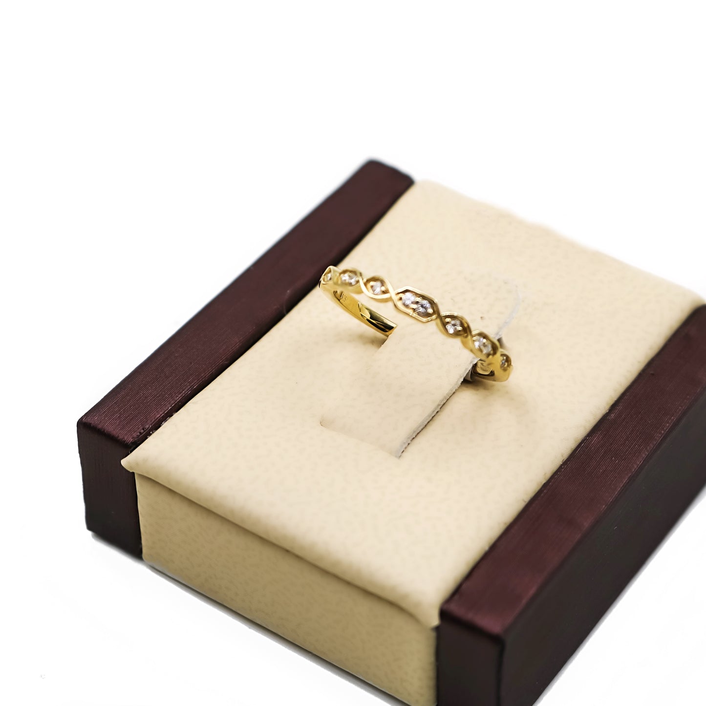 14K Gold stackable ring with Diamonds