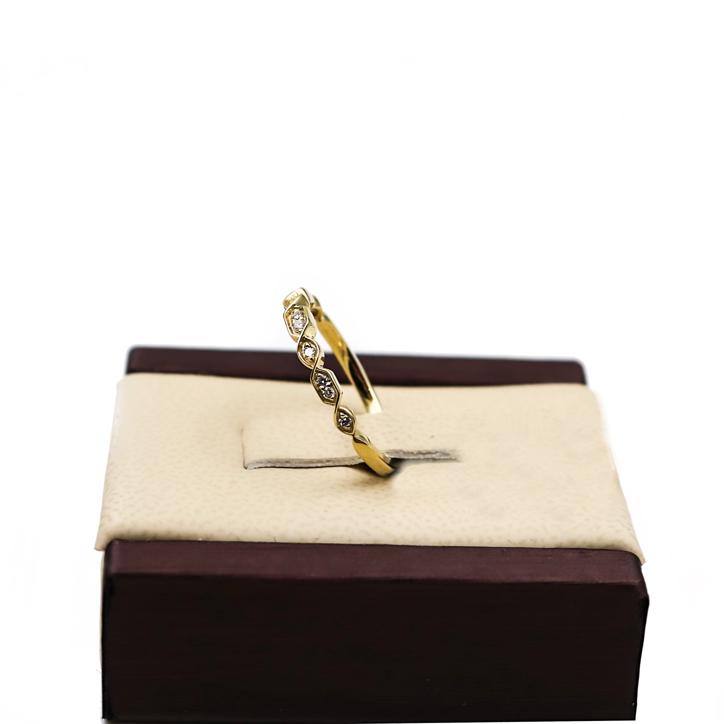 14K Gold stackable ring with Diamonds