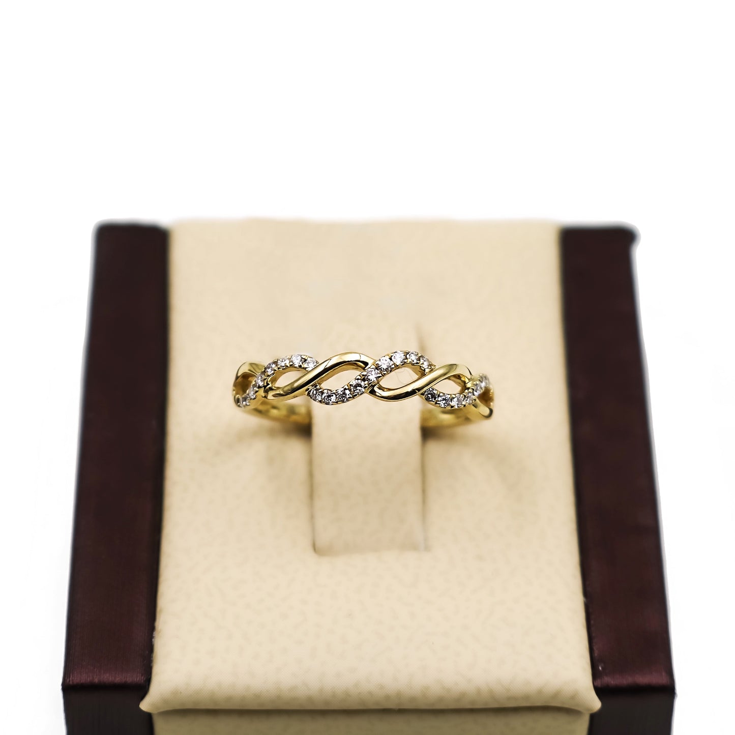 14K Gold with Diamonds Twisted ring