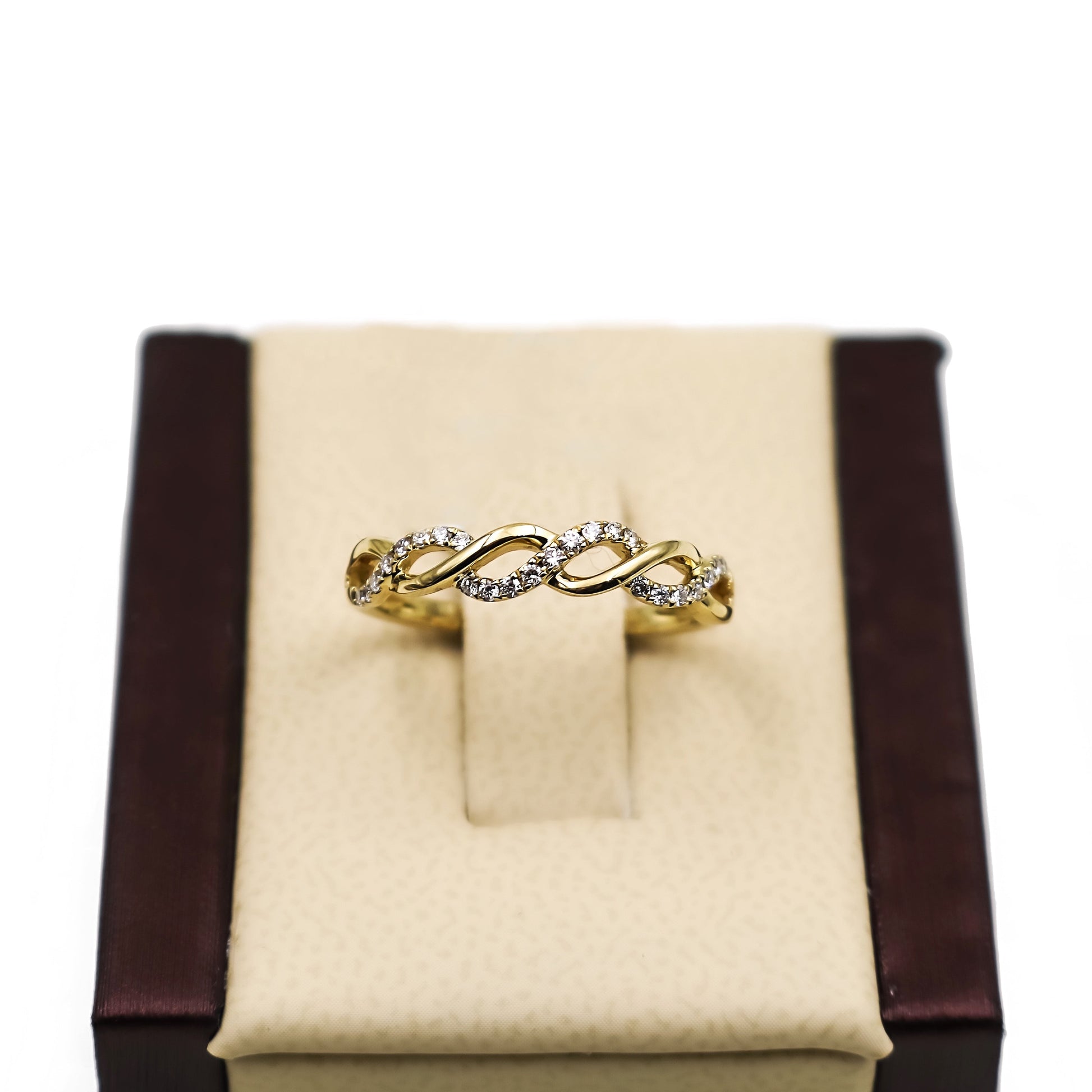 14K Gold with Diamonds Twisted ring