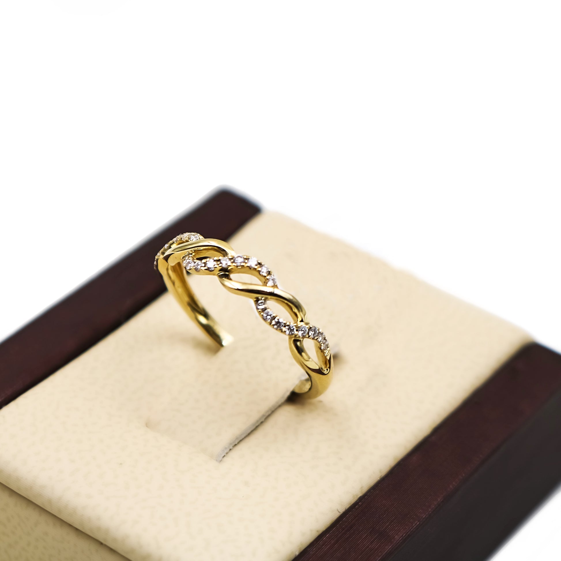 14K Gold with Diamonds Twisted ring