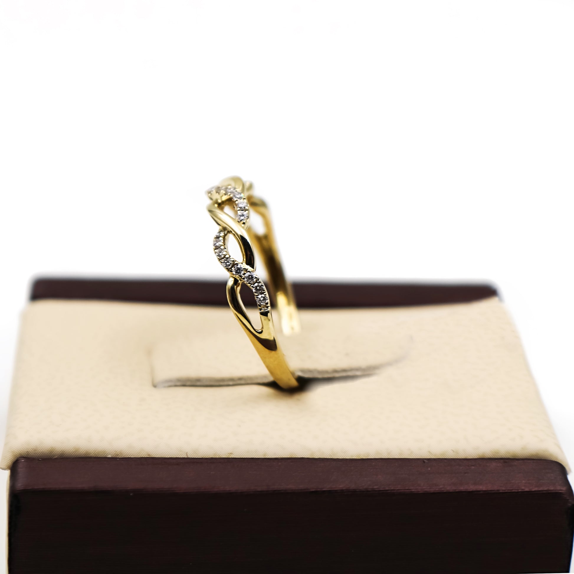 14K Gold with Diamonds Twisted ring