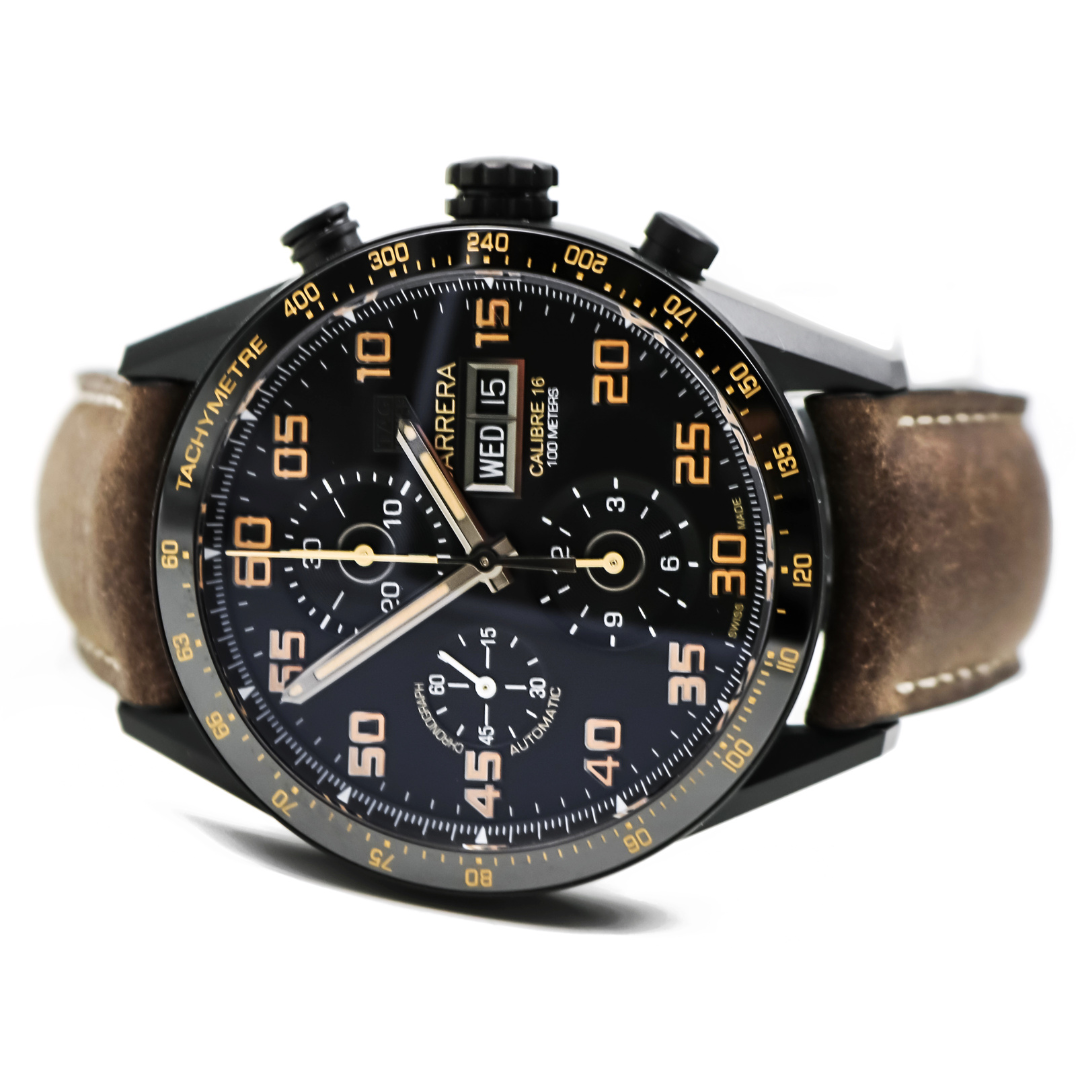 Tag Heuer Carrera Brown Leather Calfskin Chronograph