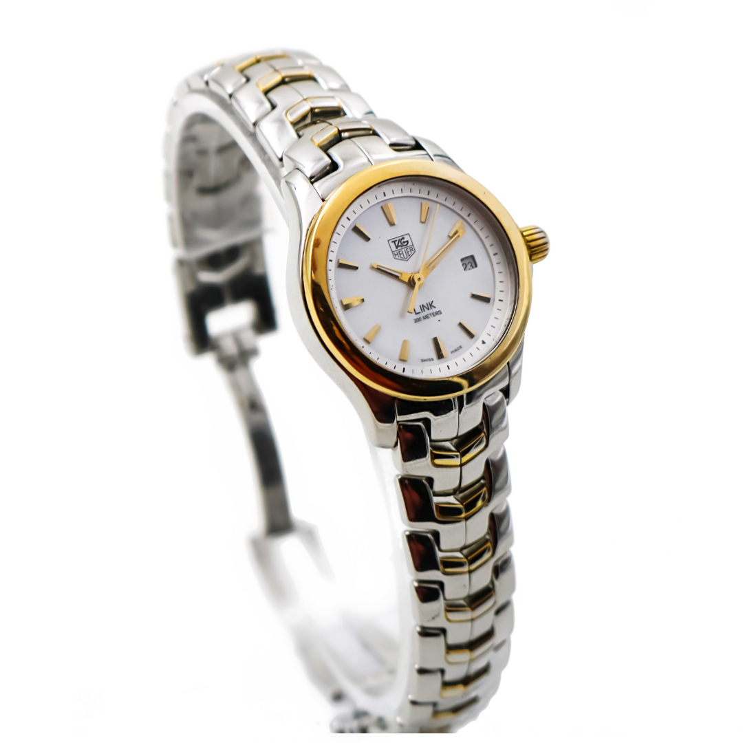 Tag Heuer Ladies Link 2 toned steel and 18k yellow gold dress watch 