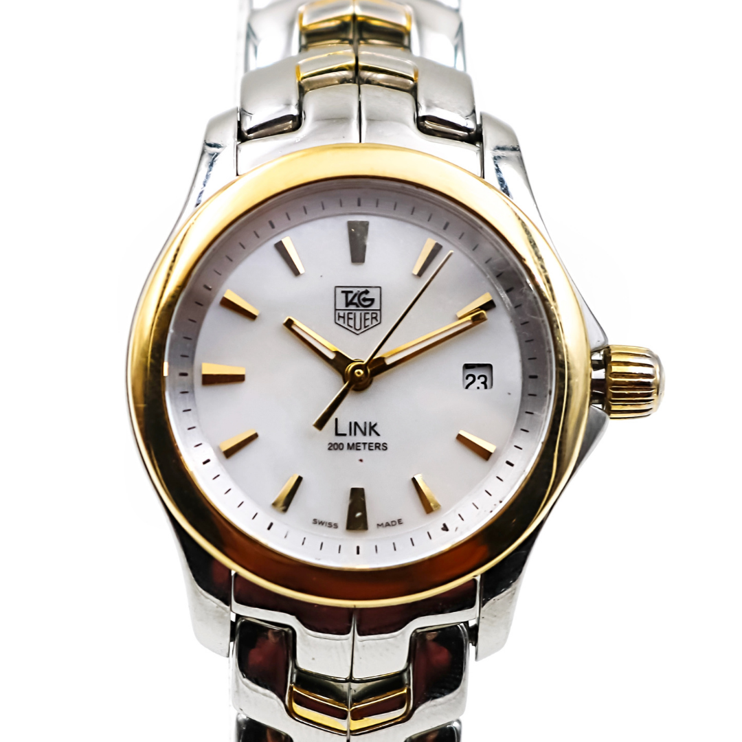 Tag Heuer Ladies Link 2 toned steel and 18k yellow gold dress watch 